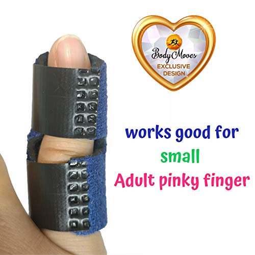 BodyMoves Finger Splint for Teens and little Pinky Trigger Finger Mallet Finger Broken Finger Post Operative Finger Brace stabilizer Tenosynovitis(Aqua Blue) Aqua Blue 2 pc