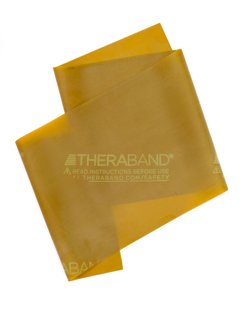 THERABAND Resistance Bands, 6 Yard Roll Professional Latex Elastic Band For Upper Body, Lower Body, & Core Exercise, Physical Therapy, Pilates, At-Home Workouts, & Rehab, Gold, Max, Level 8 Level 7 / Max - Gold