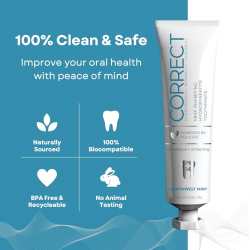 Fluoride Free Hydroxyapatite Toothpaste – Whitening & Sensitivity Relief – SLS-Free, Dentist Formulated, Natural Remineralizing, Made in USA – 4oz (Northwest Mint)