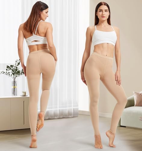 NURCOM Compression Pantyhose, Footless, 15-20 mmHg, Beige 3XL 15-20mmhg Footless Beige 3X-Large