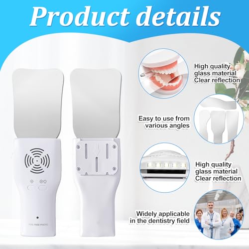 Anti-Fog Fan and LED Light Handle with Plated Glass Reflectors for Dental Photography, Oral Inspection and Dentistry