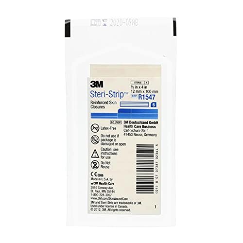 3M Steri-Strip Reinforced Skin Closures - 1/2" x 4" - 20 Pack of 6 Strip Envelope (120 Strips)
