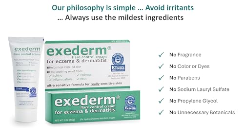 Exederm Flare Control Hydrocortisone Cream for Eczema & Dermatitis 2oz White Pack of 1