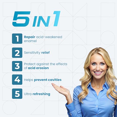 Dentalclean Pack of 3 Regenerating Tooth Gel, 3.7 oz 104g + 3 White Strip Dental Floss 50m (Mint, Plaque Removal)