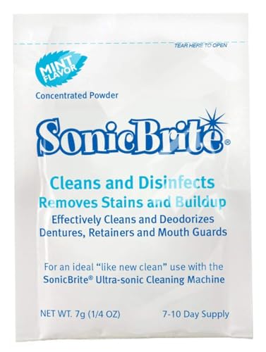 Dental Appliance Cleaning Powder – Mint Flavor – 6-Month Supply – Gently Cleans Retainers, Dentures, Mouth Guards & Night Guards – Easy-Mix Concentrate