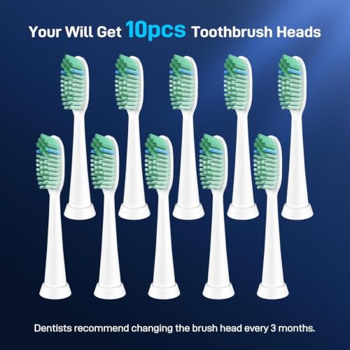 Toothbrush Replacement Whitening Heads Compatible with TAO Clean Sonic Electric Toothbrush - Brush Heads Refills, White