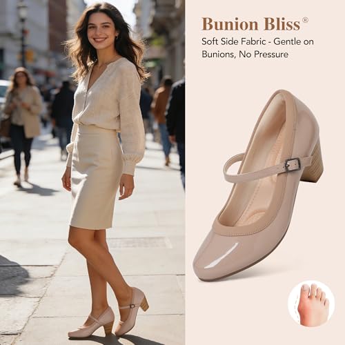 Ortho+rest Women Mary Janes Orthopedic Dress Shoes for Bunion 10 Nude