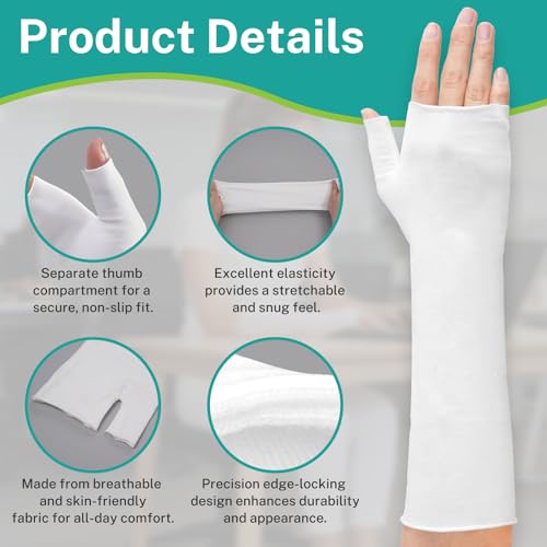 lefeke Hand Socks for Splint – Soft and Breathable, Hand and Wrist Brace Liner, Thumb Splint Cover, Arm Sleeve for Skin Protection & Comfort, Washable & Reusable Fits Most 10