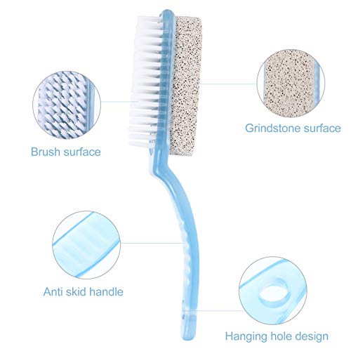 Healifty 2-in-1 Foot File Nail Brush with Ergonomic Non-Slip Handle and Soft Bristles for Nail Dust Cleaning Dead Skin Removal and Foot Care at Home or Travel 6.69X1.18X1.57In