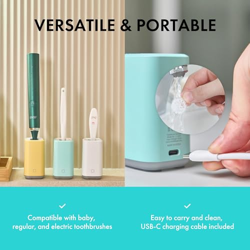 Link UV-C + Heat Drying Toothbrush Holder L-S201/Toothbrush Cover/Toothbrush Travel Containers/USB Charging Way/Auto Care System (Yellow)
