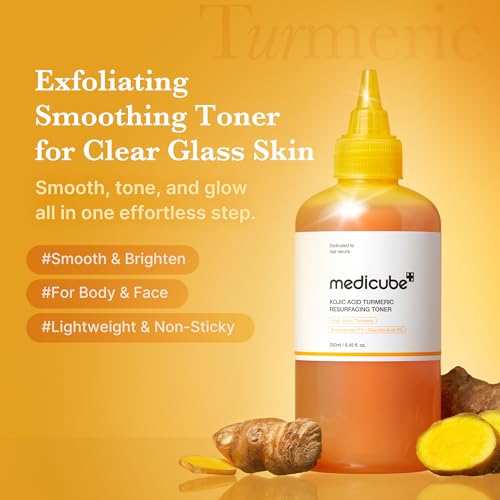 medicube Kojic Acid Turmeric Smoothing Toner for Face & Body 1 Count (Pack of 1)