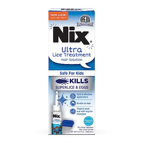 Nix Ultra Hair Treatment Solution & Shampoo Kit with Combs, 3.4 fl oz & 4 Fl Oz
