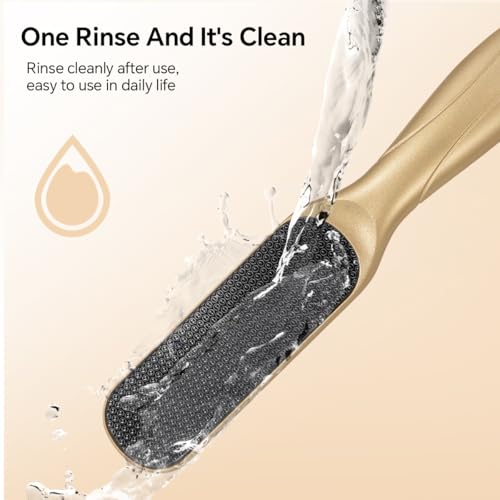 Nano Glass Foot File, Foot Callus Remover, Double Sided Pedicure Tools for Feet, Dual Use of Dry and Wet, Professional Hygienic Foot Scrubber to Achieve Smooth, Silky Feet Instantly (Golden) Golden