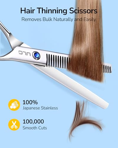 ULG Kids Hair Cutting Scissors, 6.5" Round‑Tip Safety for Toddlers & Adults 4pcs Blue Set