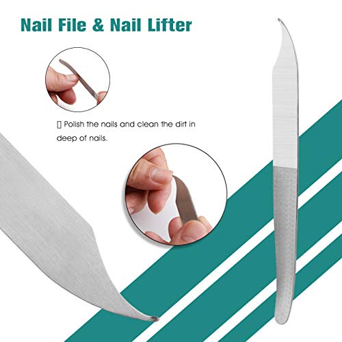BEZOX Ingrown Toenail Removal Blades and Foot Callus Knife - 3 Different Blades Pedicure Knives with Toenail Lifter and Thick Nail File - Red