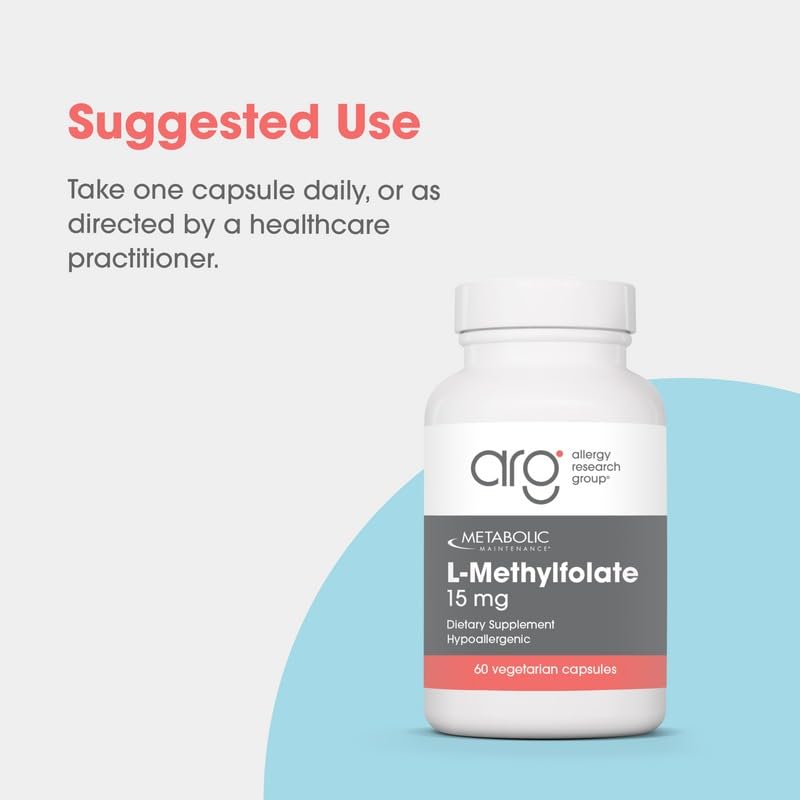 Metabolic Maintenance L-Methylfolate 15 mg, 60 Capsules | Active Folate for Methylation Support and Biochemical Reactions, Highly Bioavailable, Vegetarian Formula