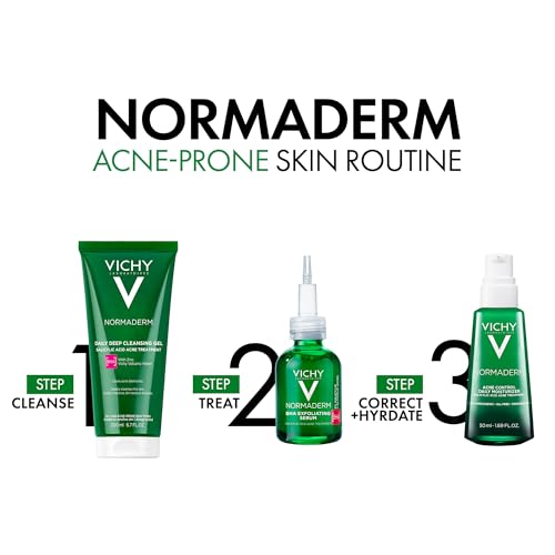 VICHY Normaderm Acne Control Daily Moisturizer with Salicylic Acid 1.7 Fl Oz (Pack of 1) Face Moisturizer