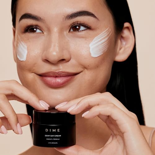 DIME Beauty Dewy Day Cream - Anti-Aging Hydrating Face Moisturizer with Rosehip Oil, Ceramides and Snow Mushroom for Dry and Combination Skin, Vegan and Cruelty-Free, 1.7 oz / 50 ml Off White