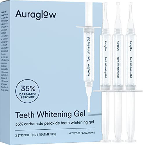 Auraglow 35% Teeth Whitening Gel & Extra Strength Whitening Pen