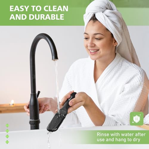 BALUCA Glass Foot File Callus Remover for Feet, Heel Scraper Black