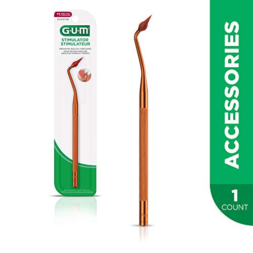 GUM Stimulator Permanent Handle with Rubber Tip, Precision Control, Massages Gums (Pack of 5) 1 Count (Pack of 5)