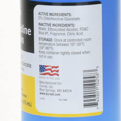 Durvet 3 Bottles of Chlorhexidine Solution, 16 Ounces Each, for Cleaning Superficial Wounds on Dogs and Horses - PawsPlanet Australia
