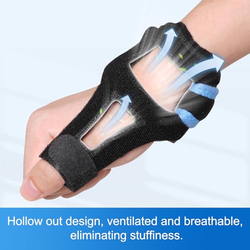 Velpeau Breathable Thumb Brace for Arthritis Pain and Support, Ideal for De Quervain's Tenosynovitis, Tendonitis, Sprained, Osteoarthritis, Trigger Thumb Spica Splint Stabilizer Right or Left Hands(M) Medium Black