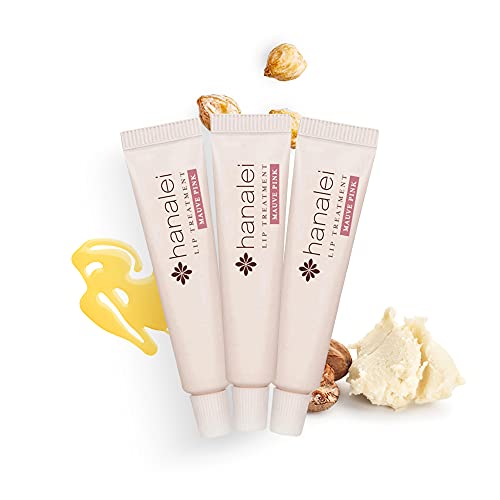 Hanalei Sugar Lip Scrub and Lip Treatment (Mauve Pink Tint) Bundle, Made with Raw Cane Sugar and Real Hawaiian Kukui Nut Oil (Cruelty free, Paraben free)
