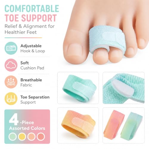 Reusable Buddy Wraps: Hammer Toe Orthosis & Cushion Splint (Pack of 4)