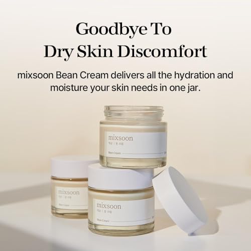 mixsoon Bean Cream-Deep Moisturizer Face Cream, Hydrating and Smoothing for Face, Fermented Soybean Extract, Lightweight Non-Sticky Finish 65ml / 2.19 fl.oz. Korean Glass Skin Care 2.19 Fl Oz (Pack of 1)