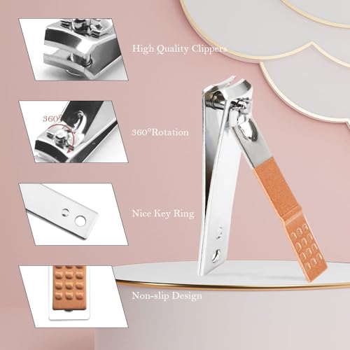 Manicure Set, Nail Clipper Kit, Nail Clipper Set, Nail Care Kit, 8 In 1 Professional Manicure Kit Personal Care, Stainless Steel Facial Pedicure Care Tools, Grooming Kit for Women Men Rose Gold