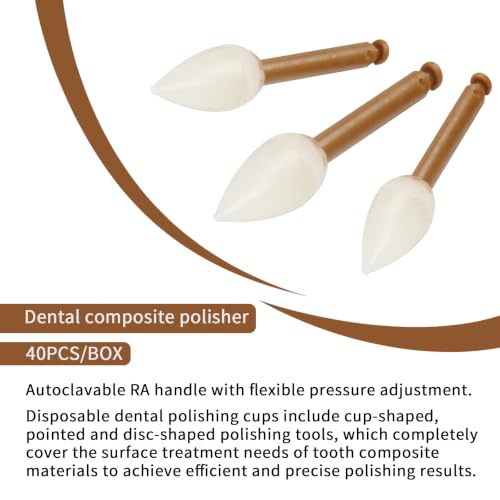 40pcs Dental Polishing Points One-Step Pre-Polishing Finishing Kit P7 1.0