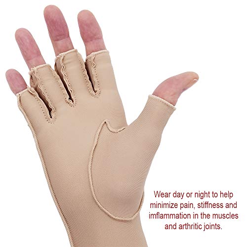 Norco Therapeutic Compression Edema Glove Helps Swelling and Arthritis Pain for Women and Men. Fingerless. Soft Stretchy Fabric for Warmth. Outside Seams for Greater Comfort. Right X-Small Youth.