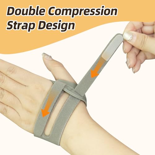 CMC Thumb Brace, Osteoarthritis Thumb Splint(Right Hand,Khaki,L) Khaki-Right Hand Large