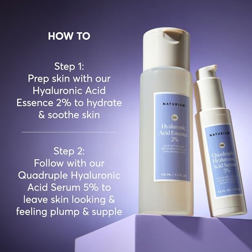 Naturium Quadruple Hyaluronic Acid Serum 5% Jumbo, Hydrating & Plumping Face Serum, Anti-Aging & Moisturizing Skin Care, Fragrance-Free, 2 oz 2 Fl Oz (Pack of 1)