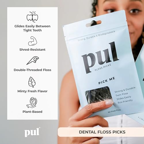 PUL Dental Care Bundle: Pack of 200 Floss Picks + 4-Pack of Clear Aligner Removal Tool – Mint Teeth Flossers for Deep Cleaning, Tool for Invisalign & All Clear Aligners & Retainers