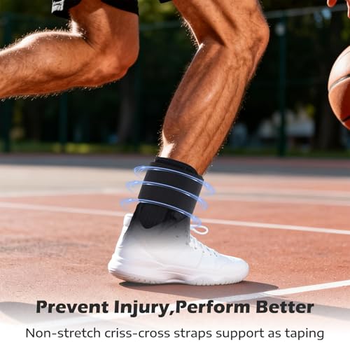 Ankle Brace for Sprained Ankle, 2 Removable Splints, Figure 8 Strap Small（Shoe Size-Women 5-9 Men 6-7）