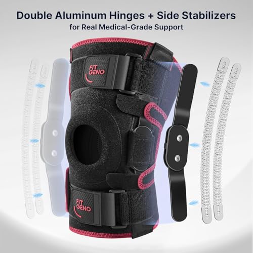 Fit Geno Hinged Knee Brace for Women Knee Pain Relief (M/L/XL) Garnet M/L/XL