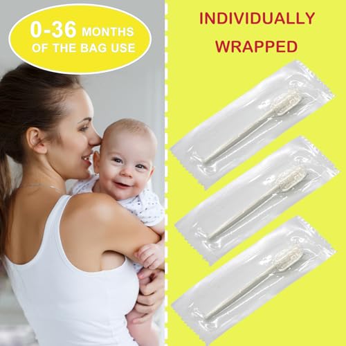 200 PCS Baby Tongue Cleaner,Disposable Baby Mouth Cleaner Stick Dental Care White-200PCS