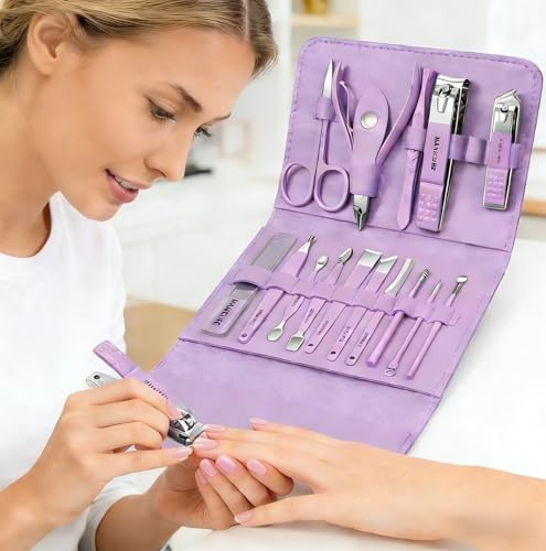 16pcs Stainless Steel Nail Care Tools Grooming Kit