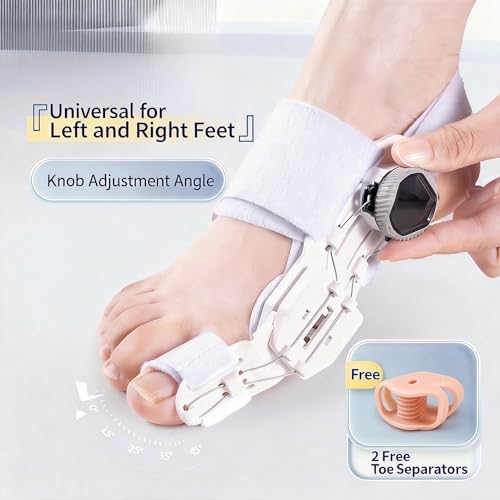 Bunion Corrector with Adjustable Knob, Big Toe Straightener Splint 1 PCS White