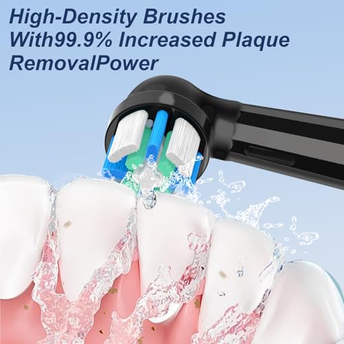 6 Pcs IO Toothbrush Heads with Medium Bristle Compatible with Oral B IO, Replacement Heads Compatible with Oral B IO 2/3/4/5/6/7/8/9/10/Deep Clean Series Electric Toothbrushes (Black) Black 6 Count (Pack of 1)