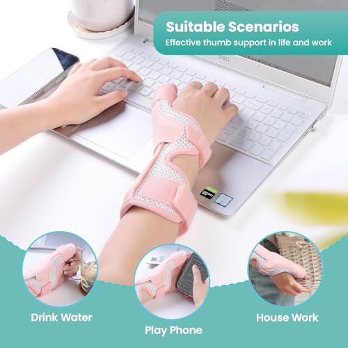 DrFinger De Quervain'S Tenosynovitis Thumb Brace Splint (Pink-Regular) Pink Regular