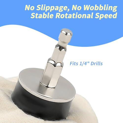 6PCS Buffing Wheels for Drill,Non-Woven & Cotton Wheel Polishing Kit for Drill 1/4" Secure Hex Shank,Wheel Shaped Polishing Tool for Metal Aluminum,Stainless Steel,Chrome,Jewelry,Wood,Plastic 12PCS