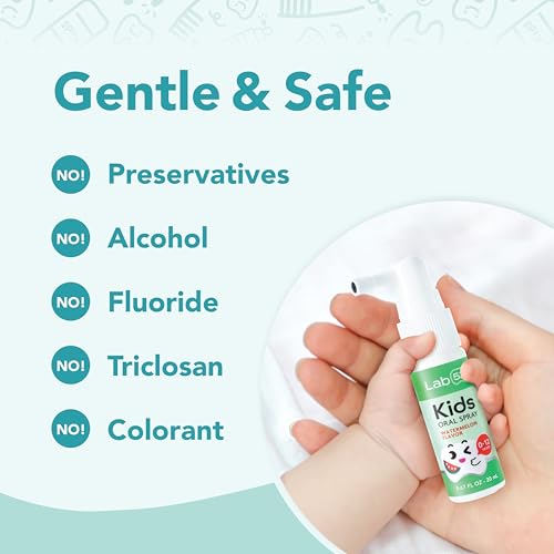 LAB52 Kids Oral Spray, Toothpaste Helper, Xylitol (Strawberry & Grape) Strawberry+Grape