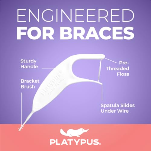 Platypus Orthodontic Flossers for Braces, 30 Count (Pack of 6) Unflavored 30 Count (Pack of 6)