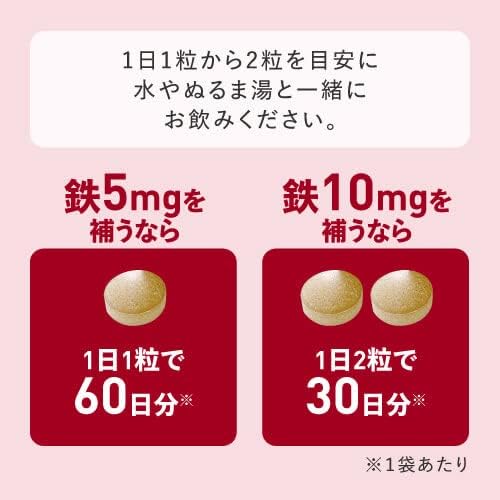 Fasting Mate Ferritin Iron Supplement, Mame Iron, Derived from Organic Soybeans, High Iron Content, 10mg (per 2 tablets), 60 tablets, Approximately 30-60 days supply, Functional Nutrition Food, Stored Iron, Ferritin Iron Excellent - BeesActive Australia