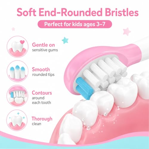 Kids Replacement Toothbrush Heads Compatible with Philips Sonicare and More Electric Toothbrush, Soft Bristles for Child 3-7, Boy and Girl 3-7 8blue&8pink