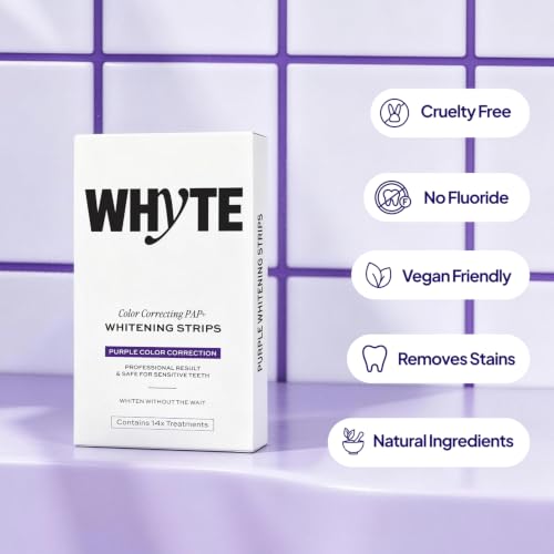 Whyte Purple Whitening Strips for Sensitive Teeth