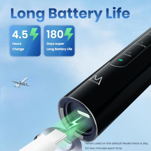 Electric Toothbrush for Adults, 180-Day Battery, Black